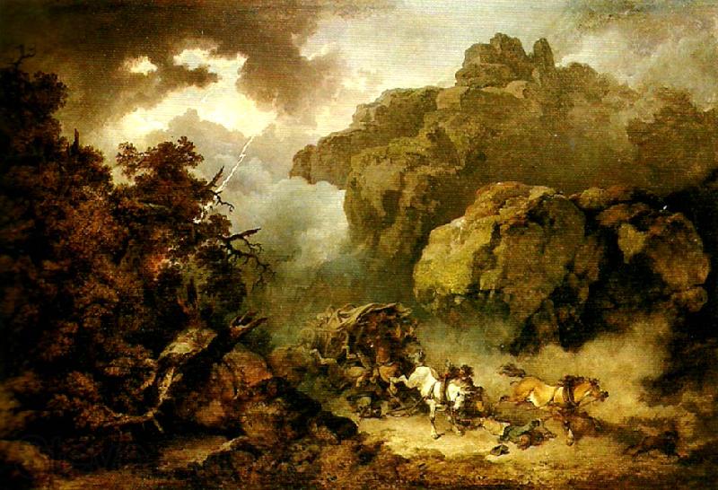 Philippe Jacques landscape with carriage in a storm Germany oil painting art